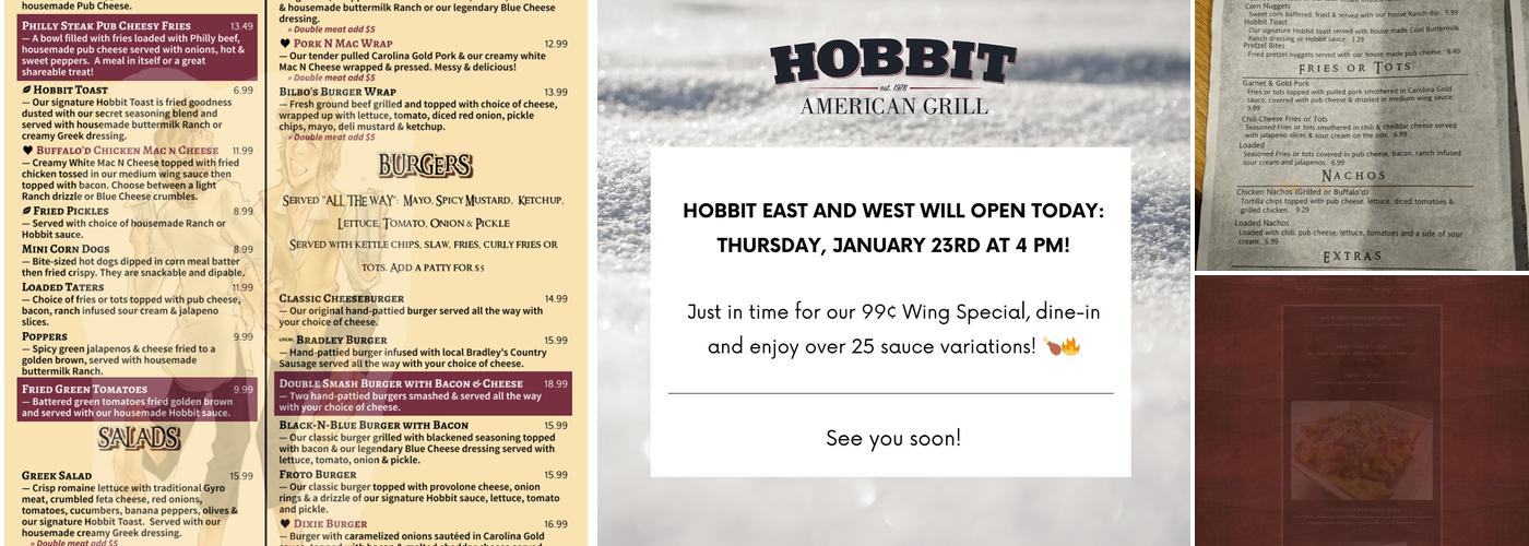 Hobbit American Grill - East Menu
