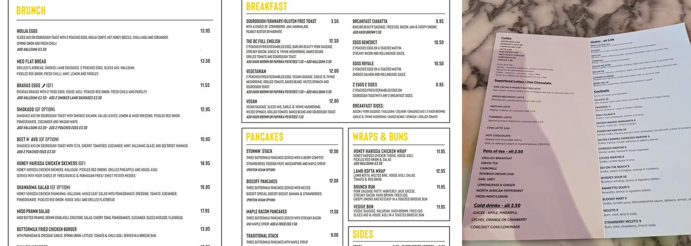 The Brunch Co Menu