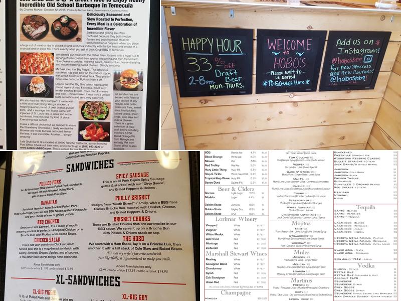 HoBo's BBQ Menu