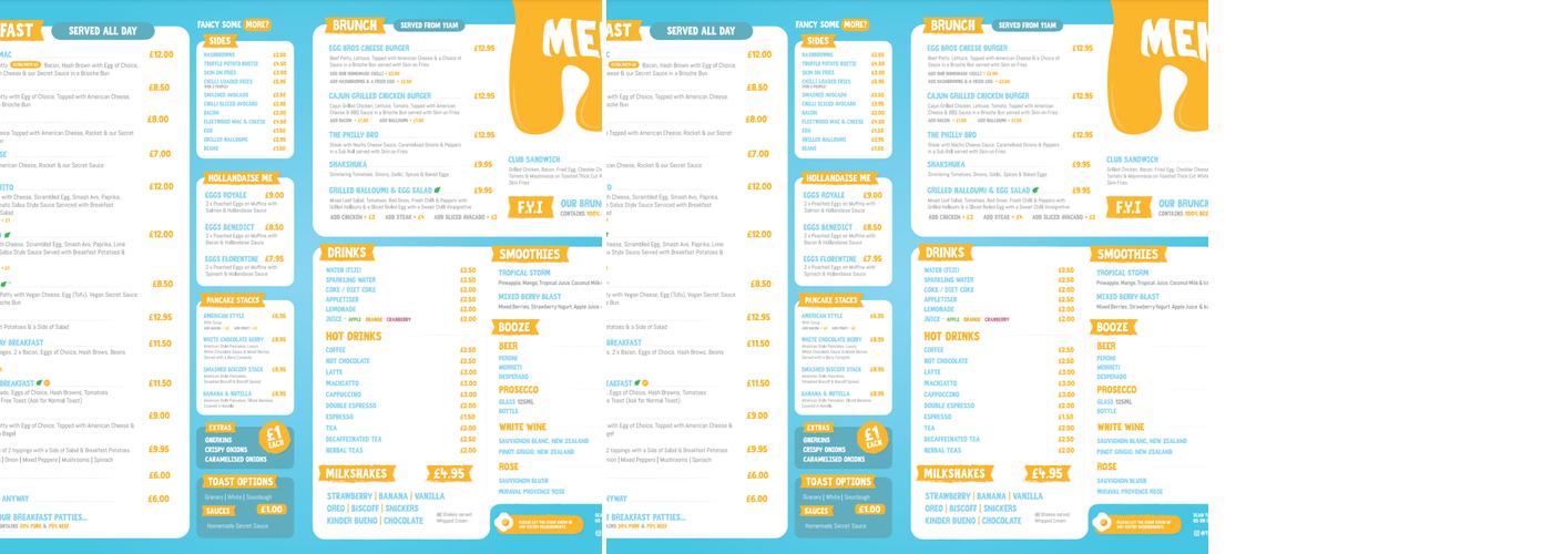 Egg bros Menu