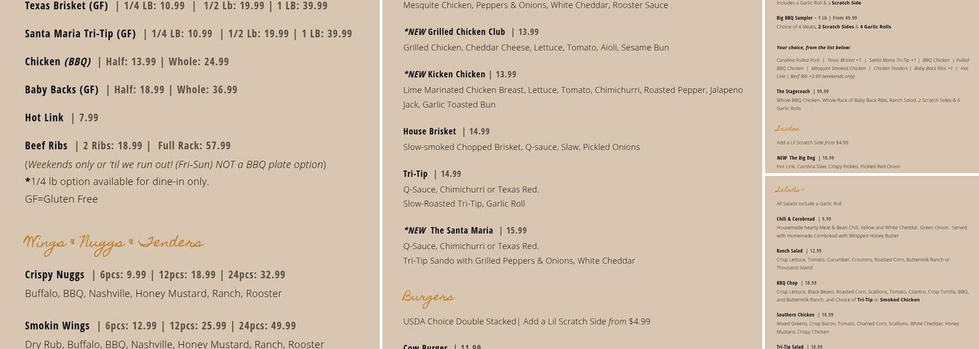 Holy Cow BBQ Culver City Menu