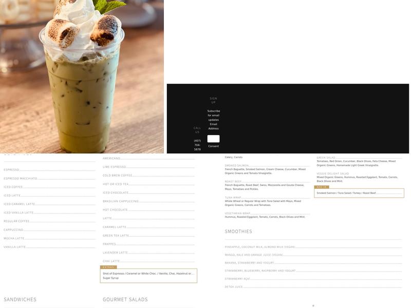 Holy Grain Coffee Shop Menu