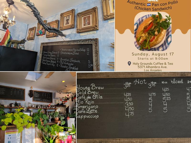 Holy Grounds Coffee and Tea Menu