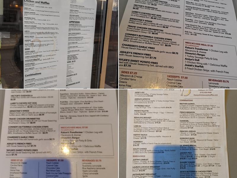 Home of Chicken & Waffles Menu