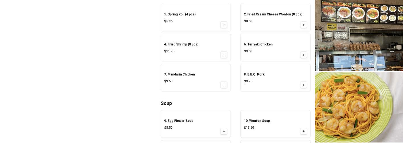 Hong Kong Fastfood Menu