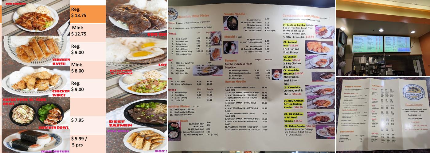 Honolulu BBQ Menu