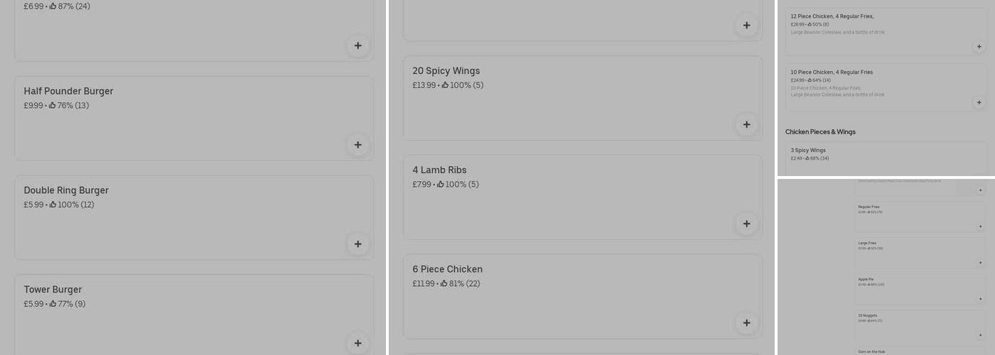 Tennessee Fried Chicken Menu