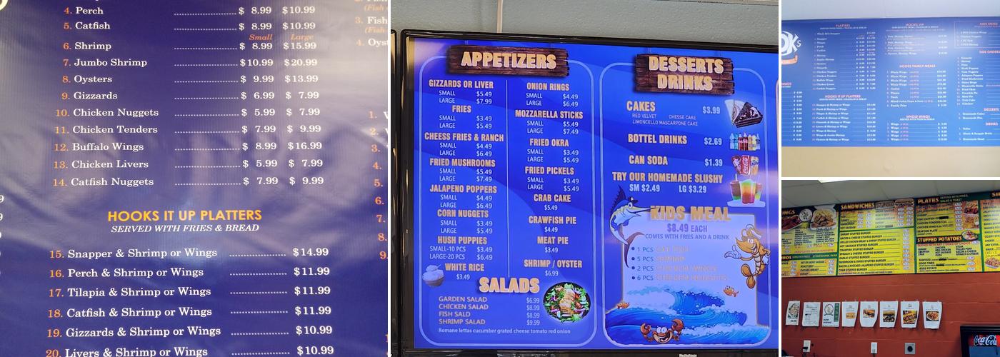 Hooks Catching & Frying Menu