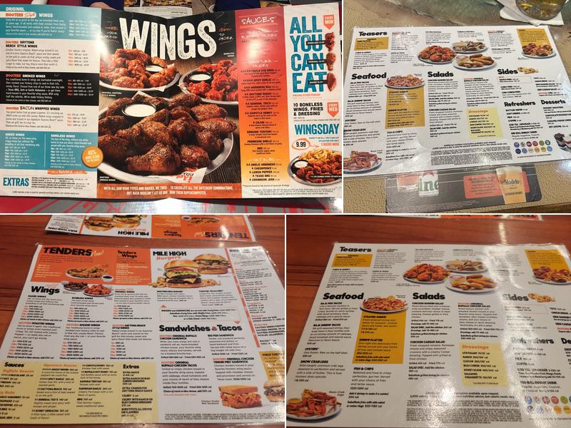 Hooters Menu