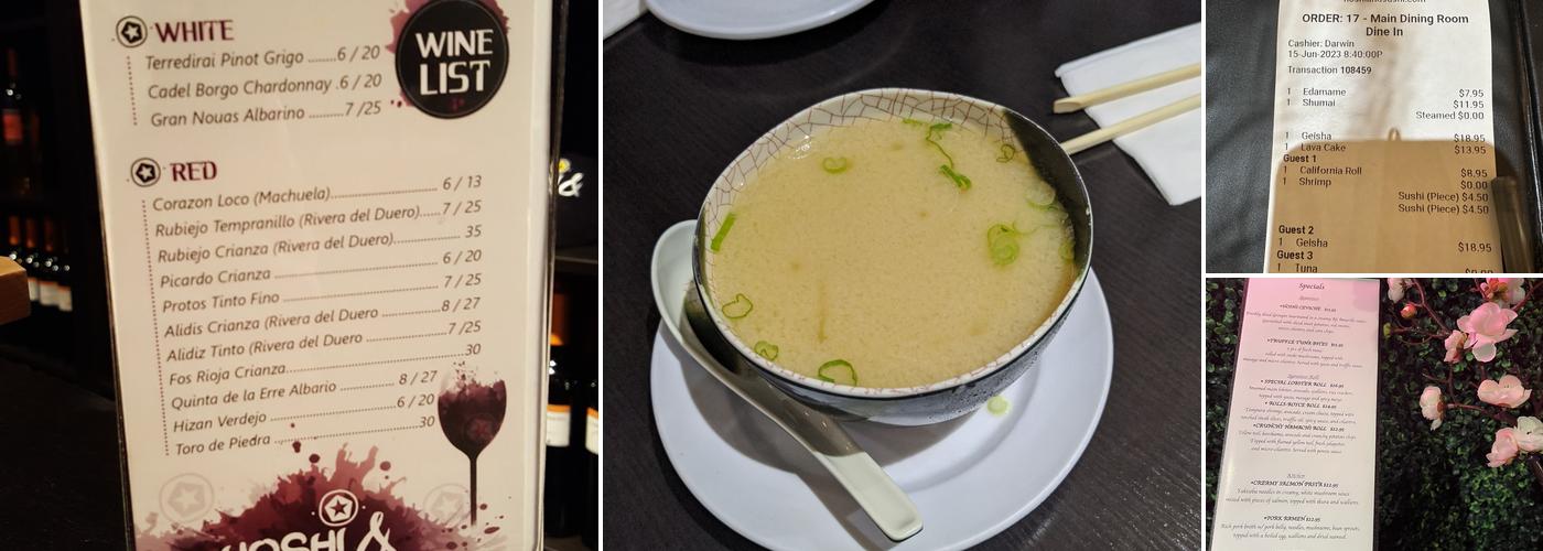 Hoshi & Sushi Asian Cuisine Menu