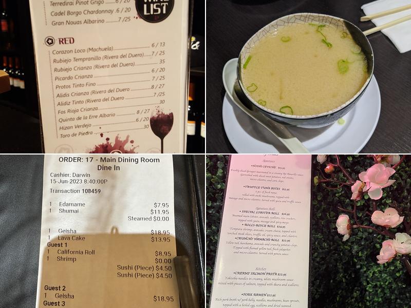 Hoshi & Sushi Asian Cuisine Menu