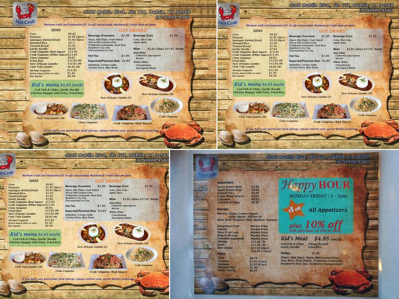 Hot Crab Menu