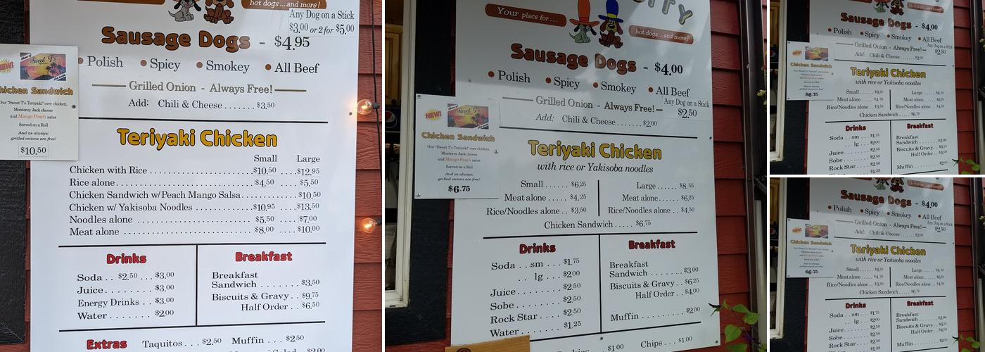 Hot Diggity Menu