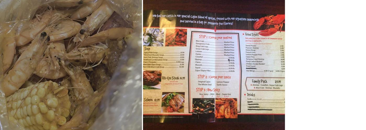 Hot Mariscos Menu