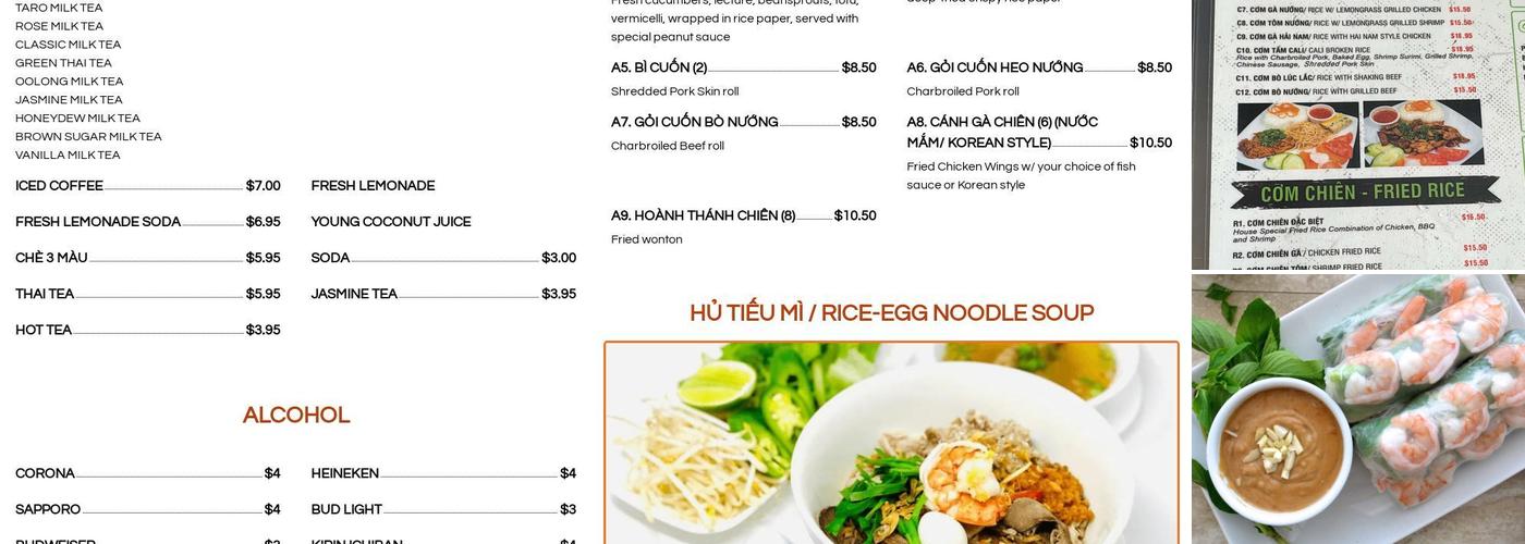 Phở VIET 1 Menu