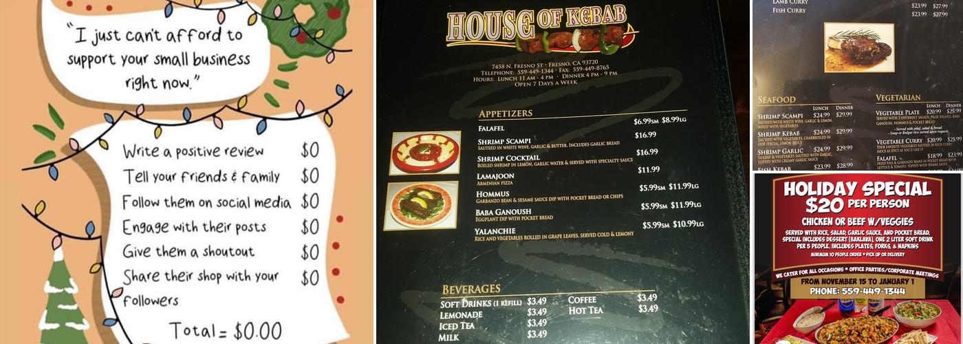 House of Kebab Menu