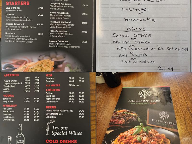 The Lemon Tree Menu