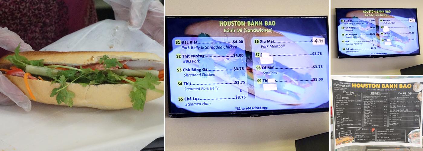 Houston Banh Bao Menu
