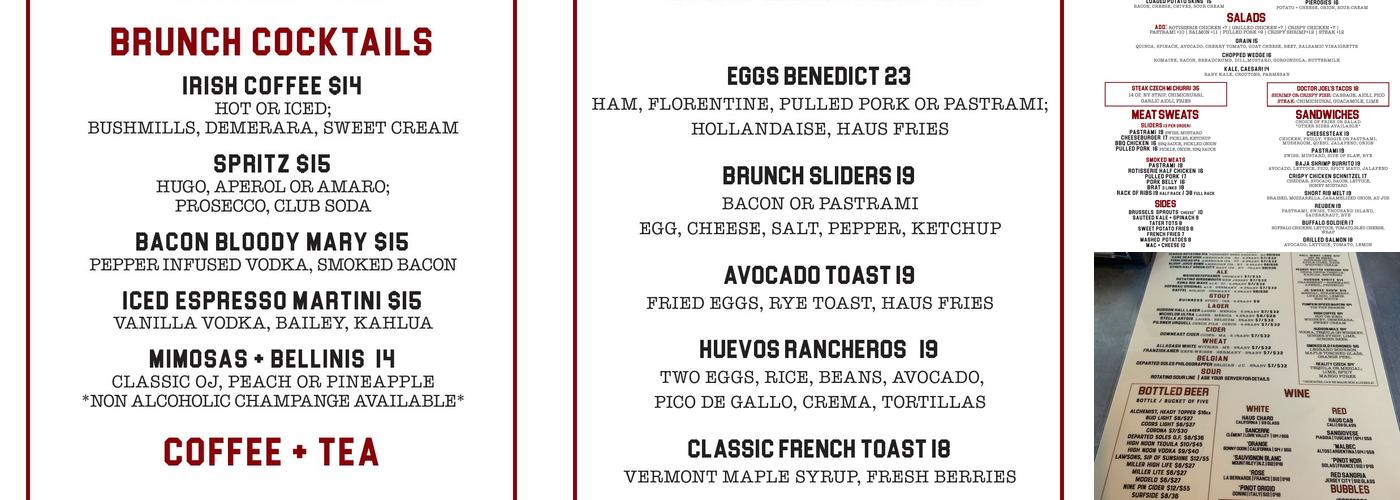 Hudson Hall Menu