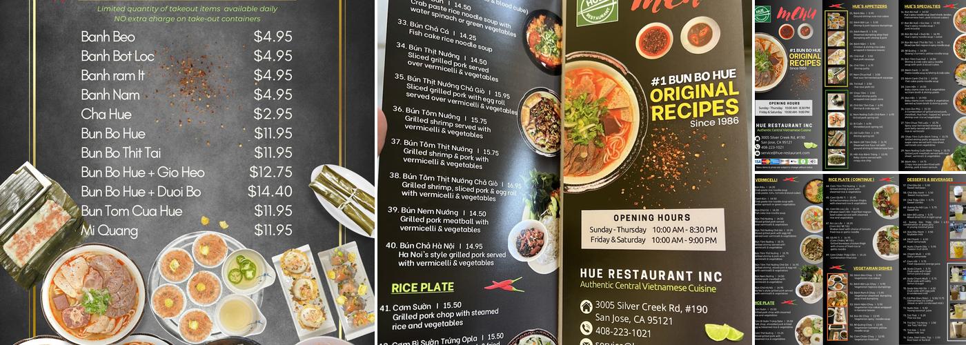 HUE Restaurant Menu