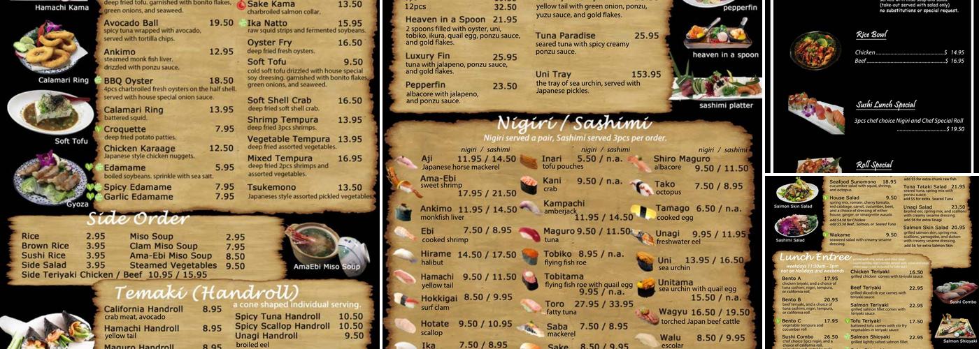 Huku Japanese Bistro Menu