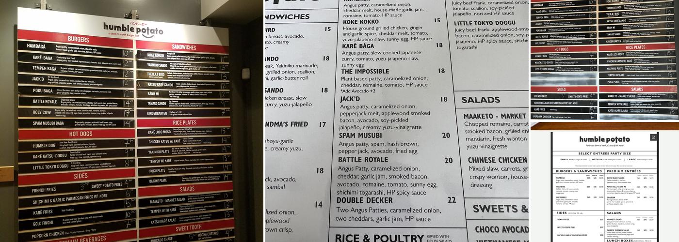 Humble Potato Menu