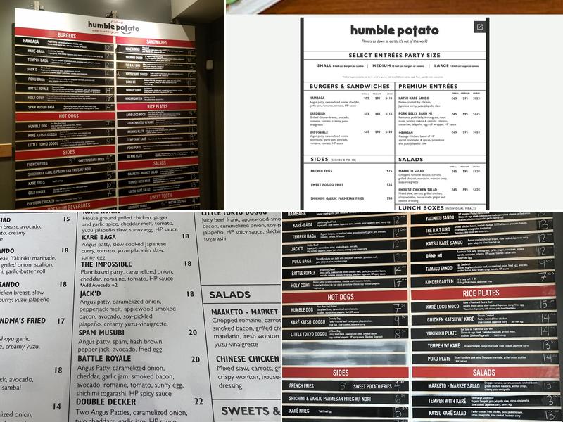 Humble Potato Menu