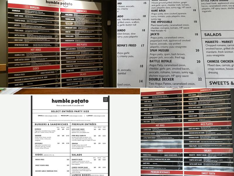 Humble Potato Menu