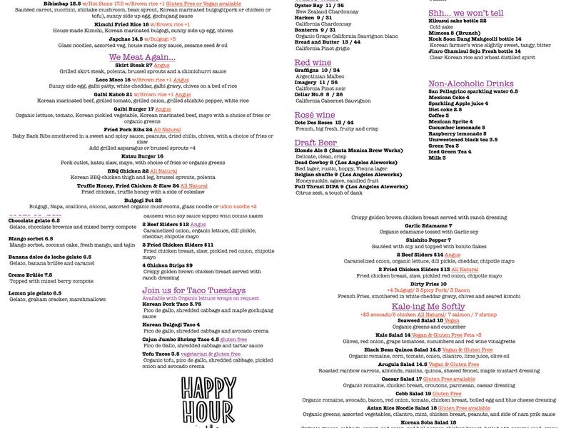 Hungry Crowd Menu