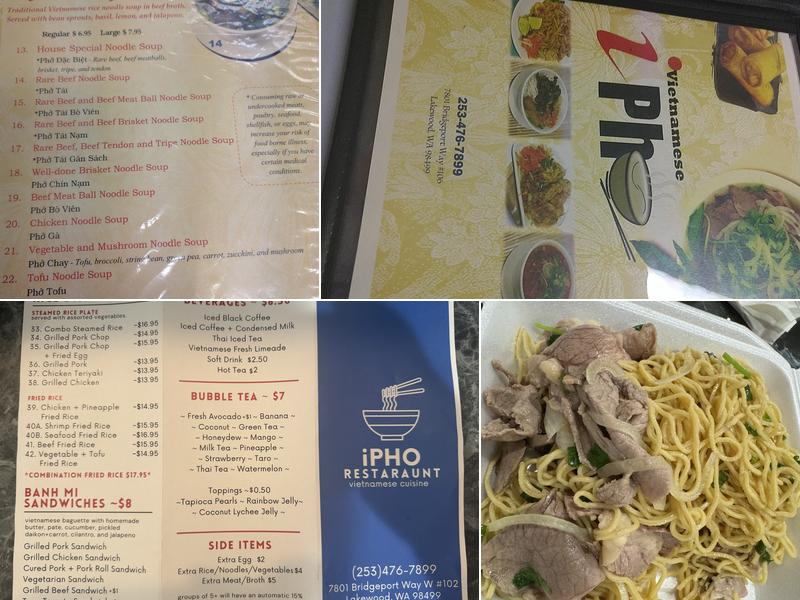 I Pho Menu