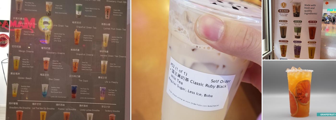Boba Tea Lab Menu