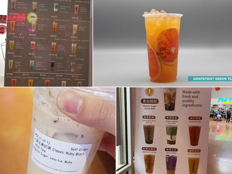 Boba Tea Lab Menu