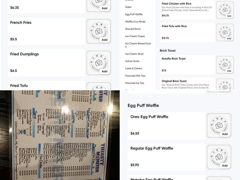 Ice Monster Menu