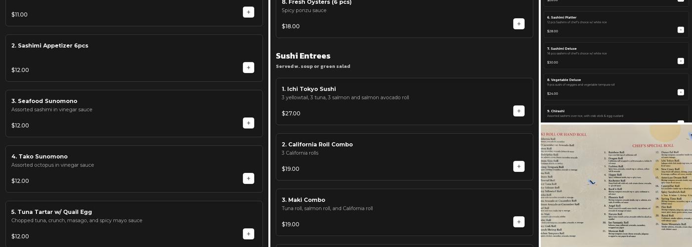 Ichi Tokyo Menu