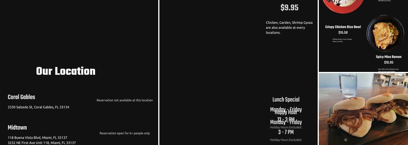 Ichimi (Coral Gables) Menu