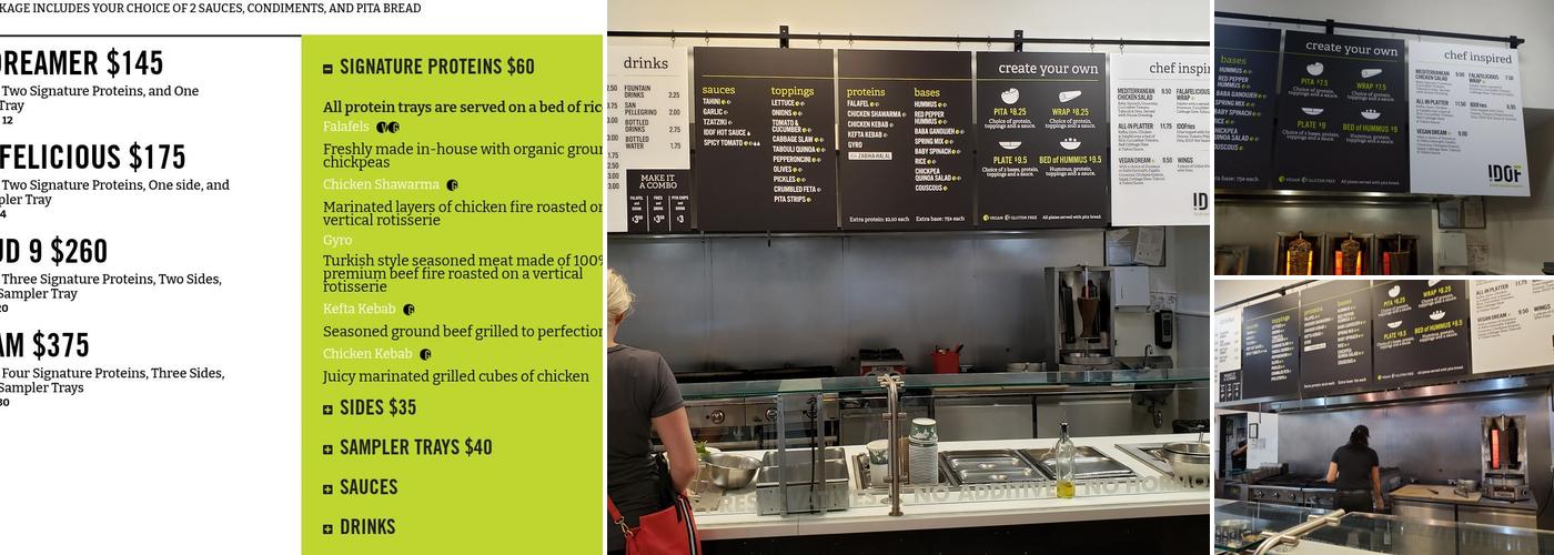 IDOF - I Dream of Falafel Menu