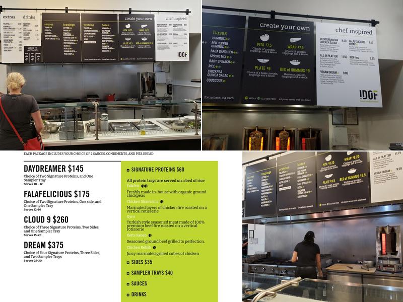 IDOF - I Dream of Falafel Menu