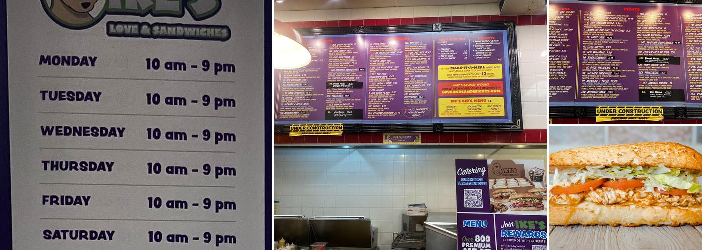Ike's Love & Sandwiches Menu