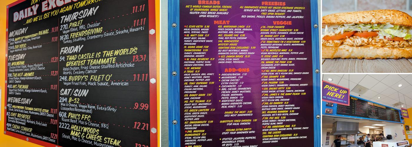 Ike's Love & Sandwiches Menu