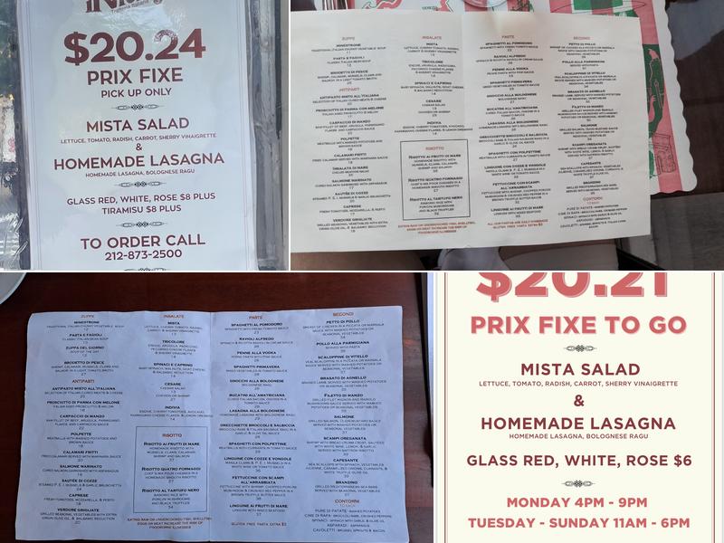 Il Violino Menu