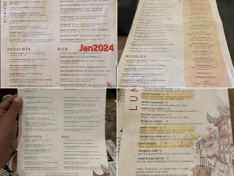 Inchin's Bamboo Garden Menu