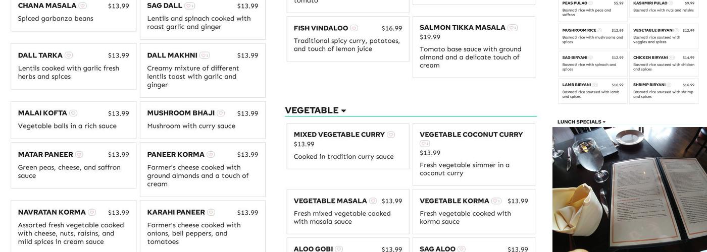 La India’s Clay Pit Silver Lake Menu