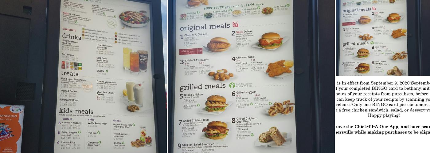 Chick-fil-A Menu