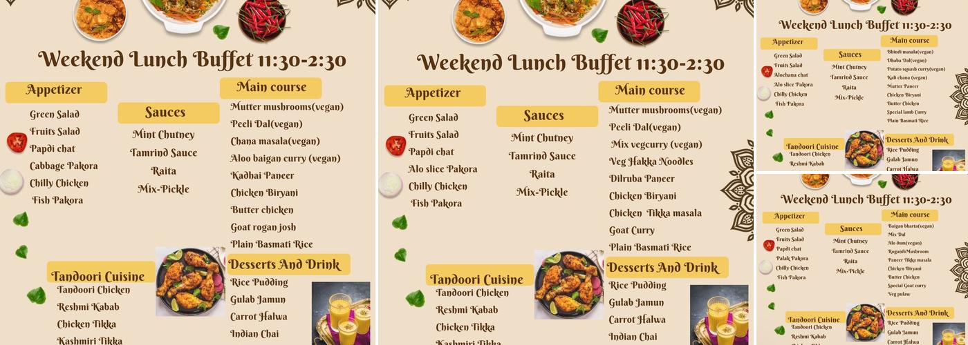 Indian Masala Menu