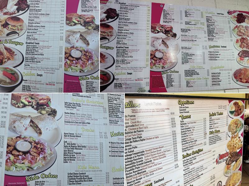Indios Taco House Menu