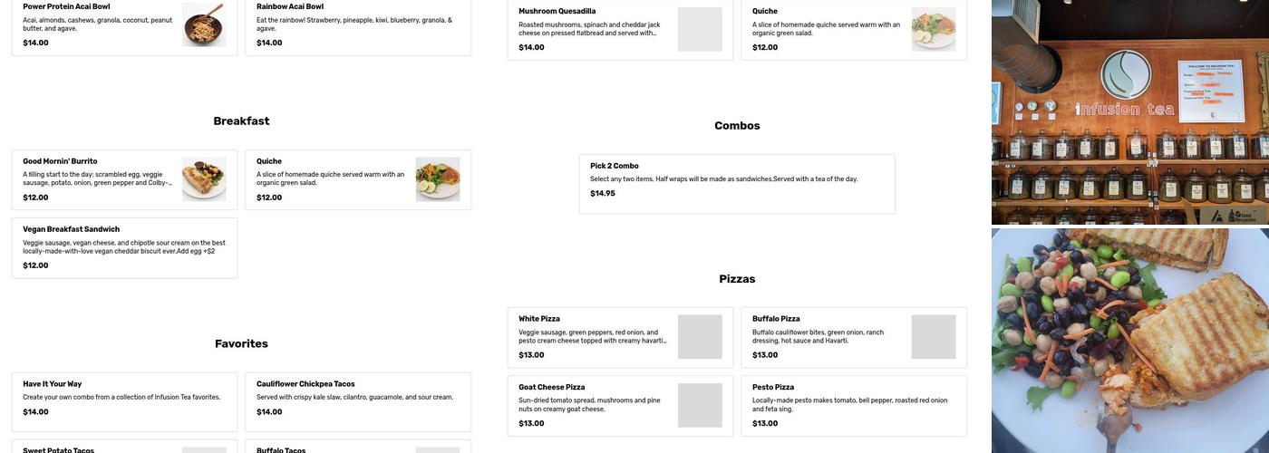 Infusion Tea Menu