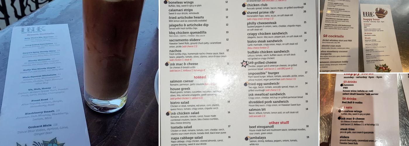 Ink Eats & Drinks Menu