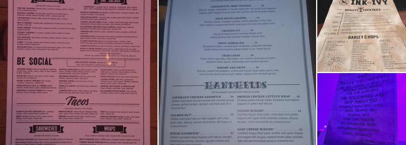 INK Rooftop & Lounge Menu