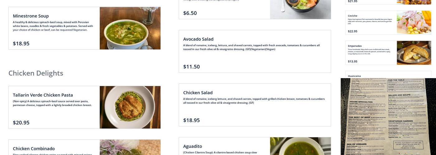 Inkas Menu