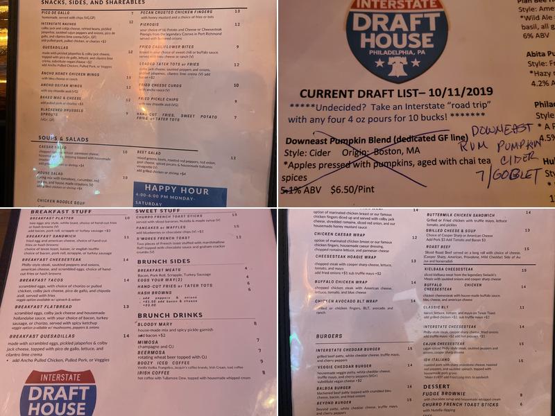 Interstate Drafthouse Menu